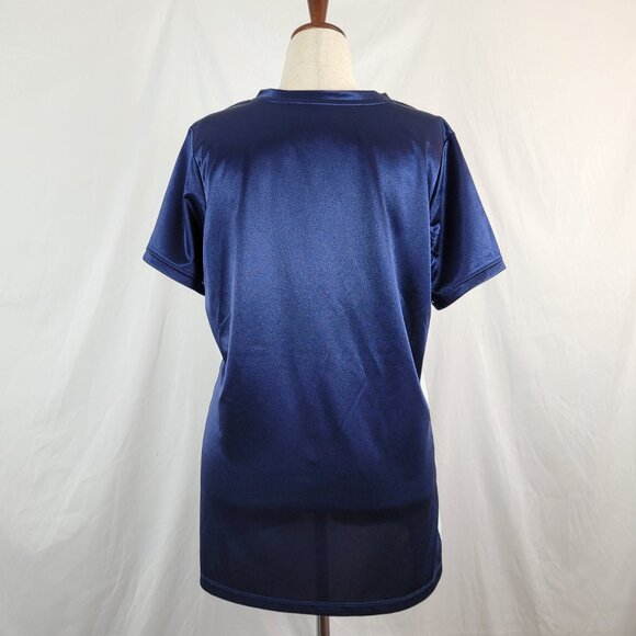 Vintage St. Louis Rams shirt Women's 2XL Blue NFL Bling mesh V-neck embroidered. - Picture 2 of 16